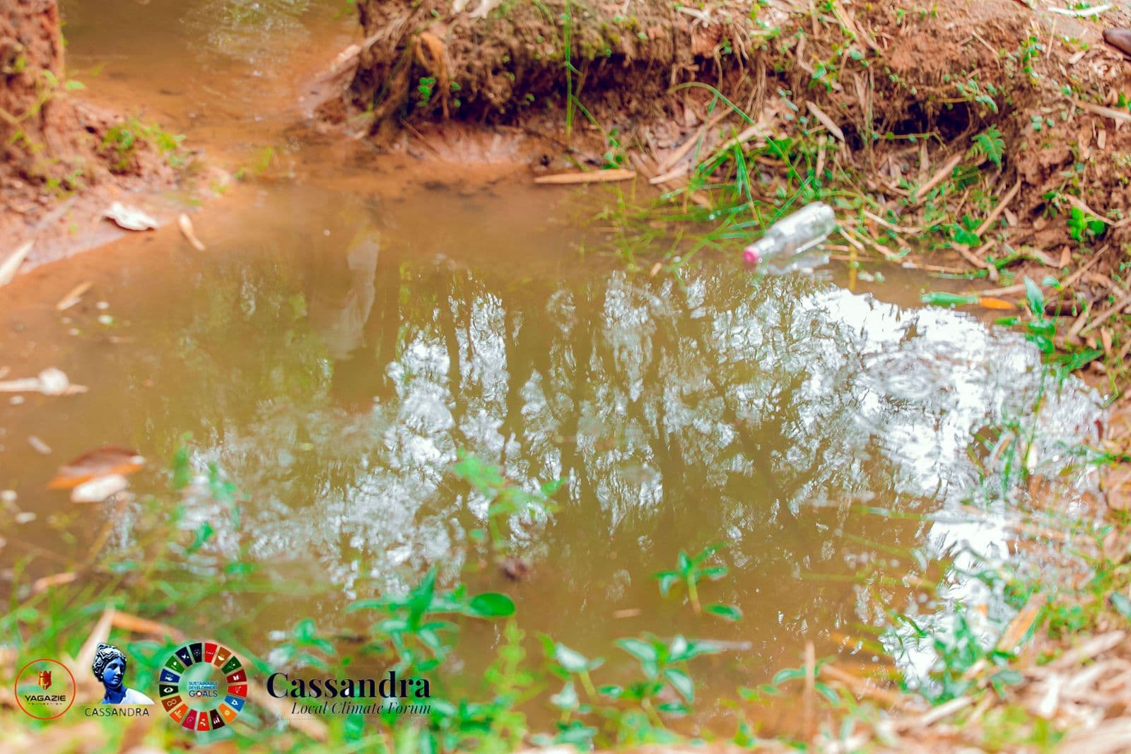 Standing water in an erosion-blocked channel
