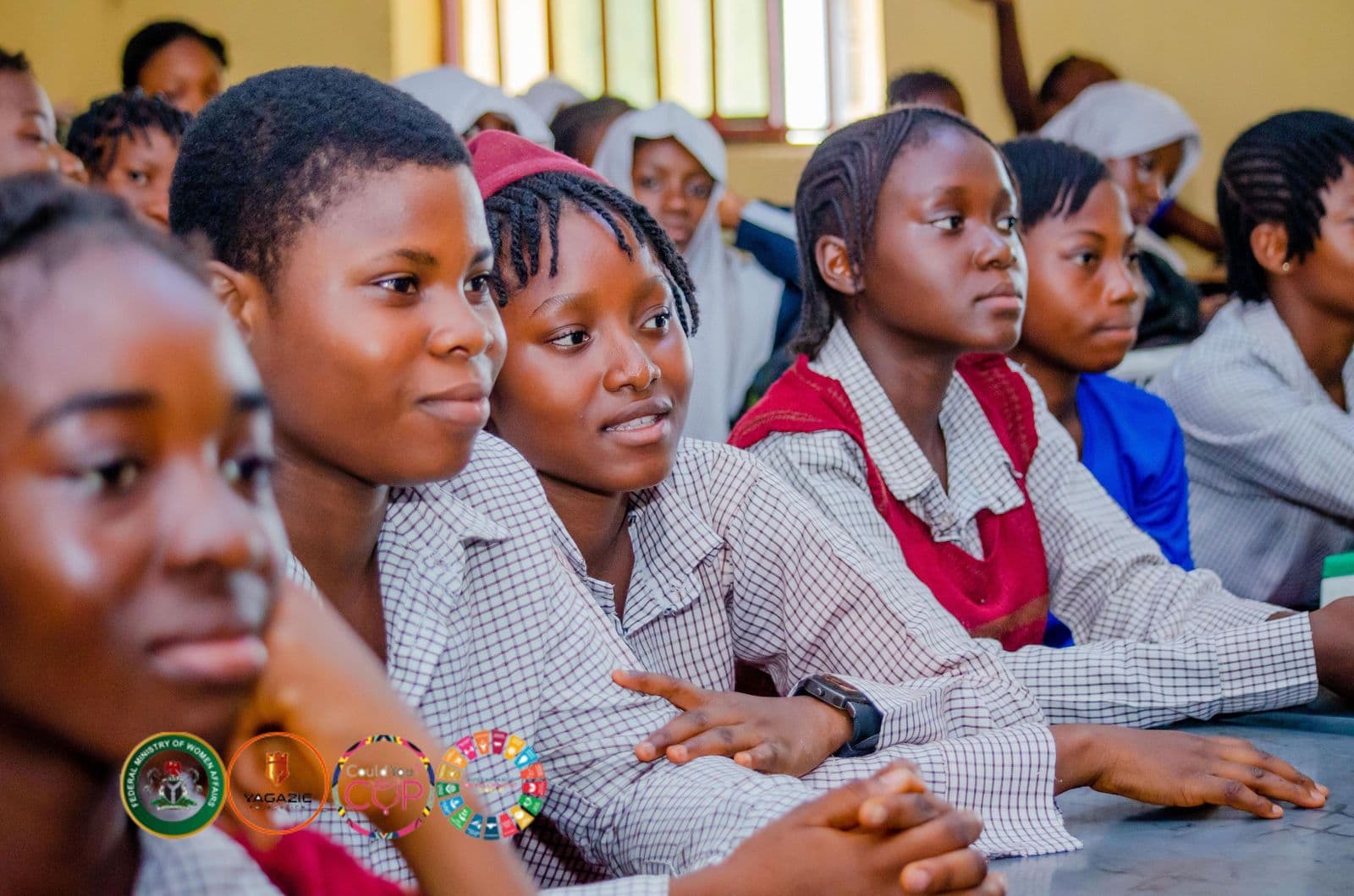 Students listen during the awareness session