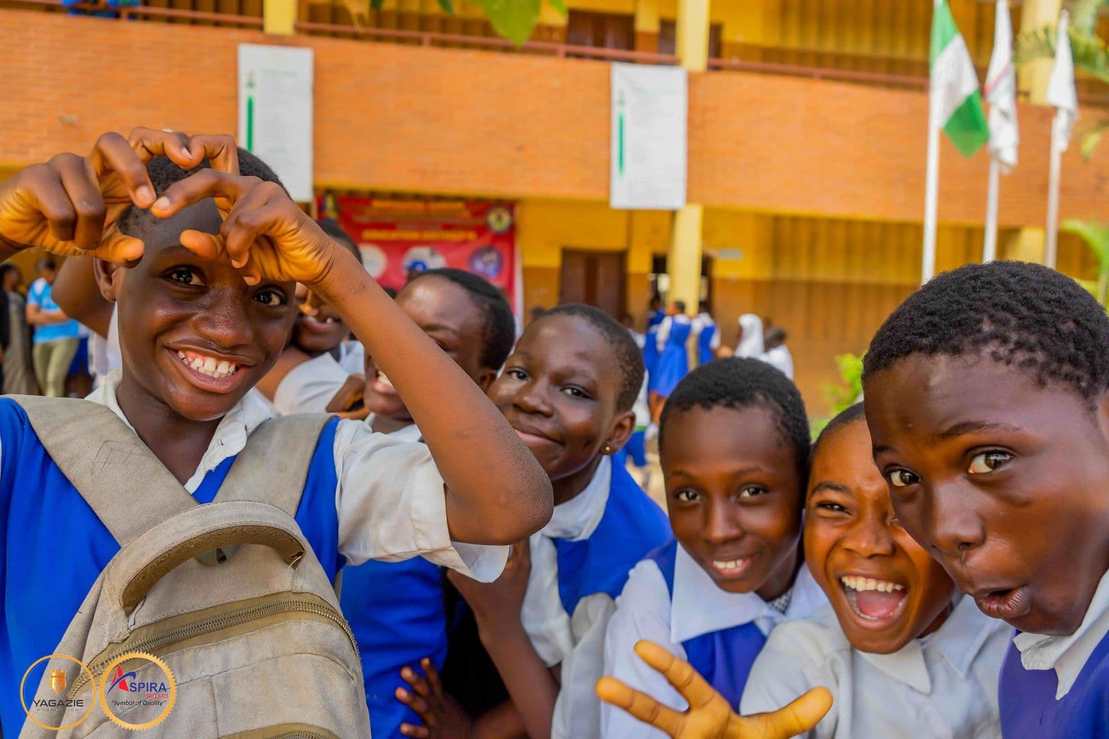 Smiling students at the WASH session